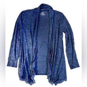 Justice Girls Navy Blue Open Cardigan Sweater Lightweight Size 14 Jacket